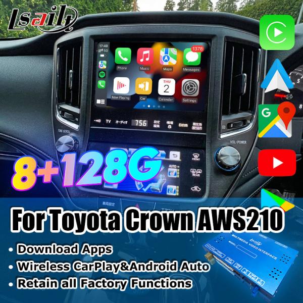 Toyota Crown AWS210 GRS204 Athelete Android 13 base Multimedia Video Interface Box Wireless CarPlay YouTube NetFlix Upgrade Module 